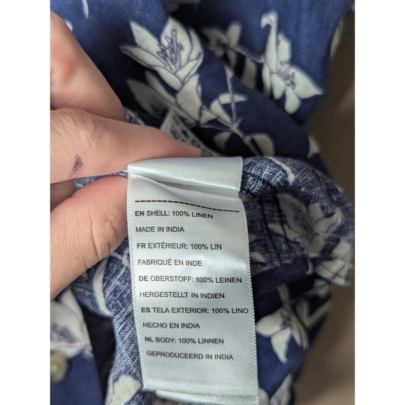 UNTUCKit Parrina SS Shirt 3xL Blue Linen Floral Button Up 2023 - Picture 11 of 16